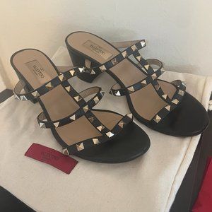 Valentino Rockstud Block Heel Sandal Size 40